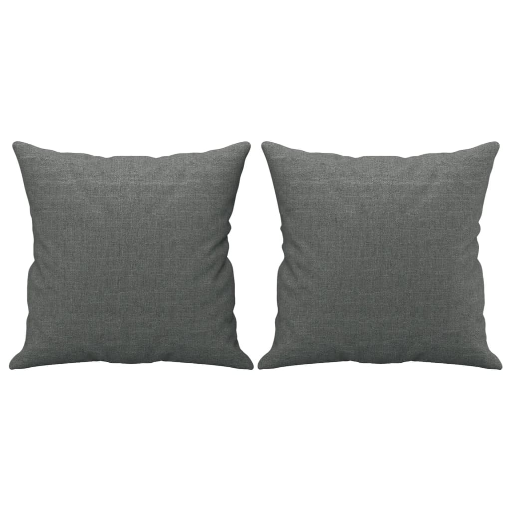 Ensemble de canapés 2 pcs coussins gris foncé tissu