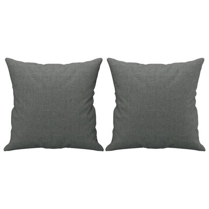 Ensemble de canapés 2 pcs coussins gris foncé tissu