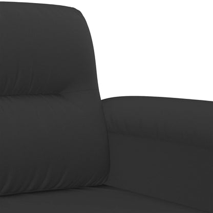 Ensemble de canapés 2 pcs avec coussins noir tissu microfibre