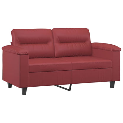 Ensemble de canapés 2 pcs et coussins Rouge bordeaux Similicuir