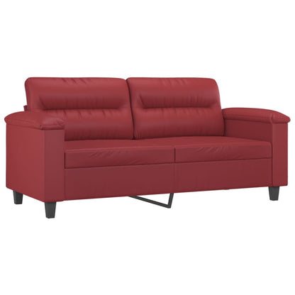 Ensemble de canapés 3 pcs et coussins Rouge bordeaux Similicuir