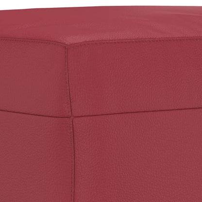 Ensemble de canapés 3 pcs et coussins rouge bordeaux similicuir