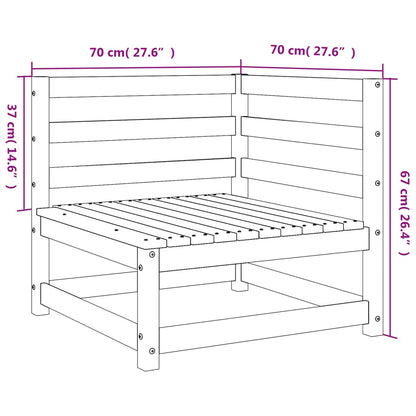 Canapés d'angle de jardin 2 pcs 70x70x67 cm bois de pin massif