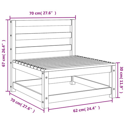 Canapé de jardin sans accoudoirs blanc bois de pin massif