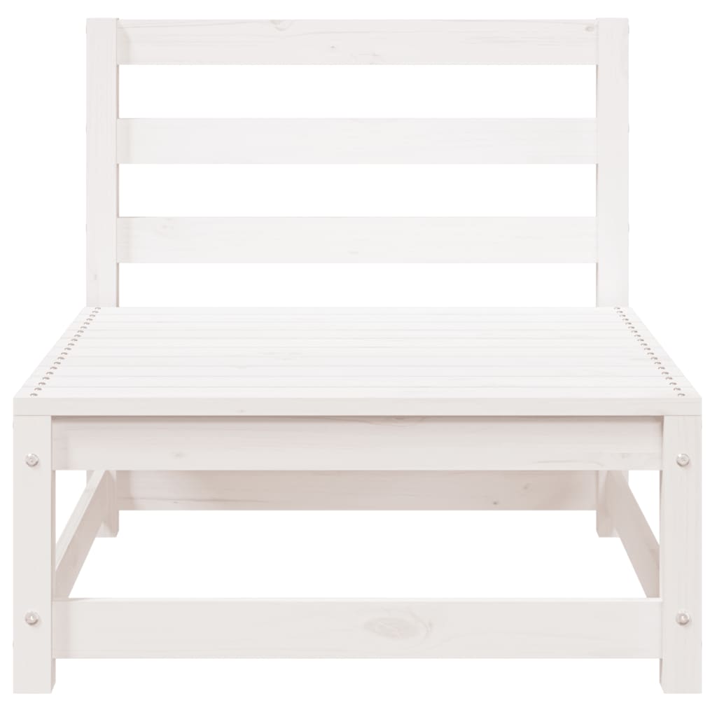 Canapés de jardin sans accoudoirs 2 pcs blanc bois pin massif