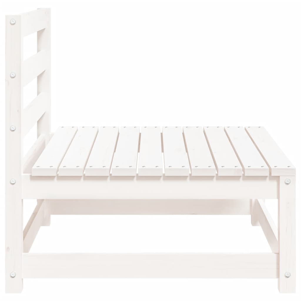 Canapés de jardin sans accoudoirs 3 pcs blanc bois pin massif