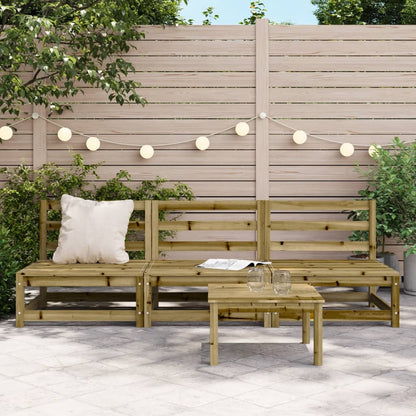 Canapés de jardin sans accoudoirs 3 pcs bois de pin imprégné