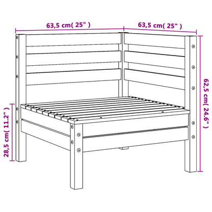 Canapé d'angle de jardin bois de pin imprégné