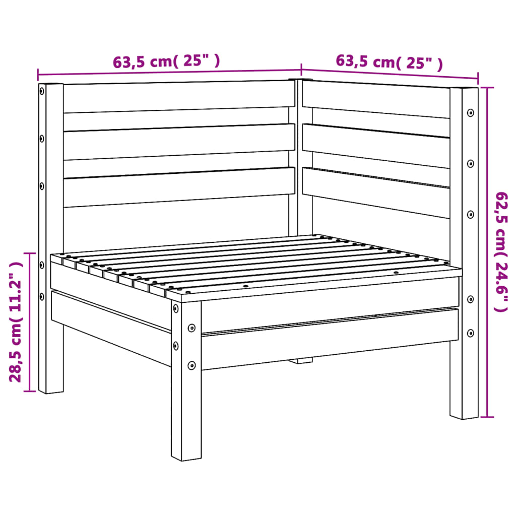 Canapés d'angle de jardin 2 pcs bois massif douglas