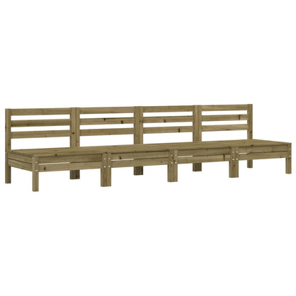 Canapés de jardin sans accoudoirs 4 pcs bois pin imprégné