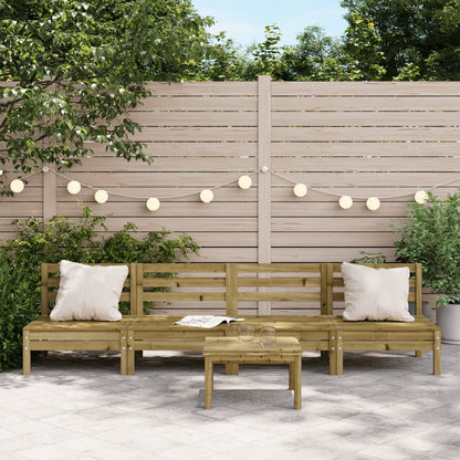 Canapés de jardin sans accoudoirs 4 pcs bois pin imprégné