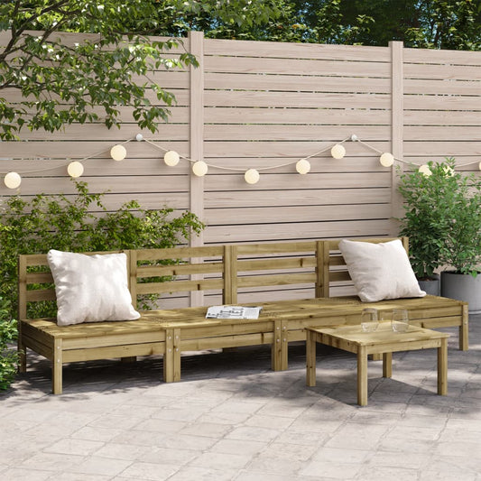 Canapés de jardin sans accoudoirs 4 pcs bois pin imprégné