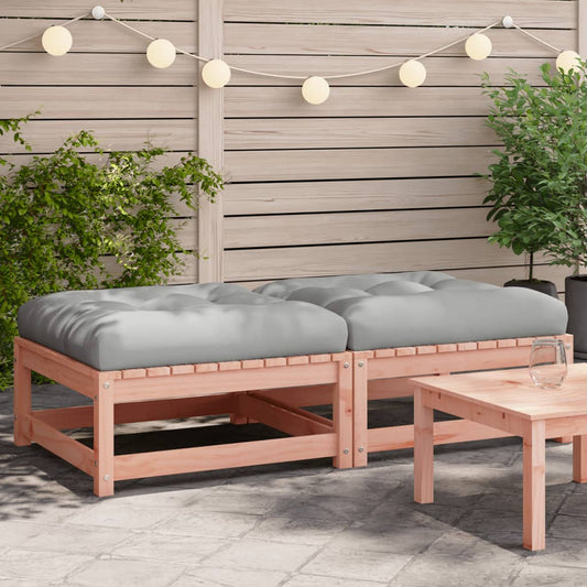 Repose-pieds de jardin avec coussins 2 pcs bois massif douglas