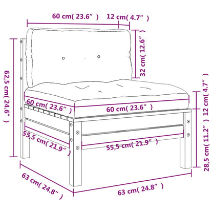 Canapé de jardin sans accoudoirs et coussins 2 pcs pin imprégné