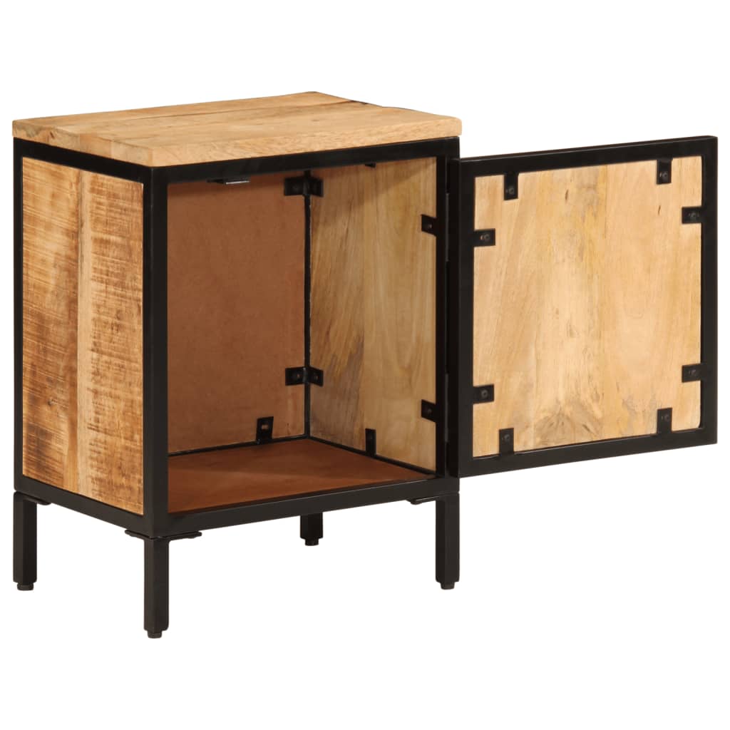 Table de chevet 40x30x52,5 cm bois de manguier massif brut