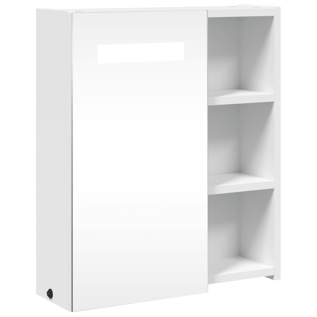 Armoire de salle de bain à miroir avec LED blanc 45x13x52 cm