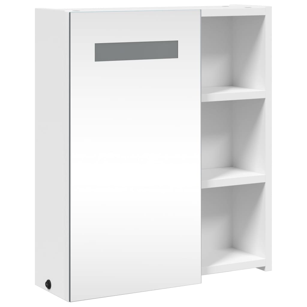 Armoire de salle de bain à miroir avec LED blanc 45x13x52 cm