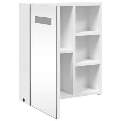 Armoire de salle de bain à miroir avec LED blanc 45x13x52 cm