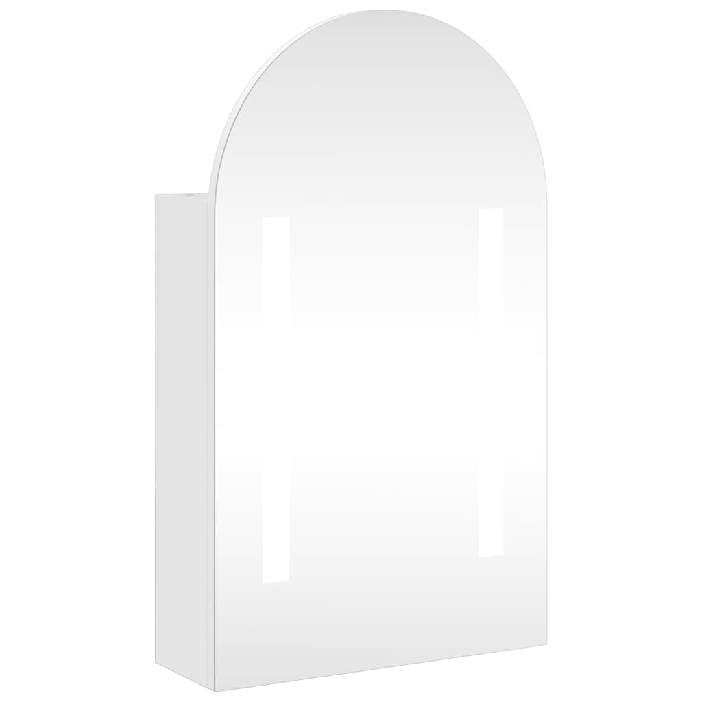 Armoire de bain à miroir avec LED arquée blanc 42x13x70 cm