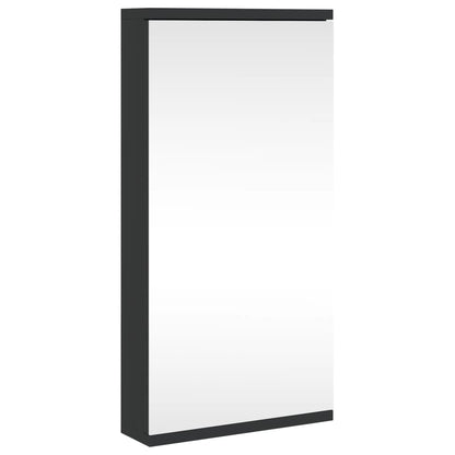 Armoire de bain à miroir d'angle noir 30x24x60 cm