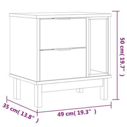 Table de chevet FLAM 49x35x50 cm bois de pin massif