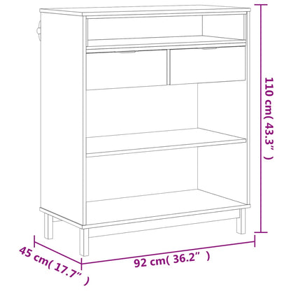 Table de bar FLAM 92x45x110 cm bois massif Pin