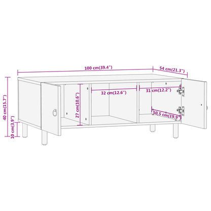 Table basse 100x54x40 cm bois de manguier massif