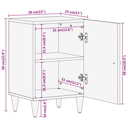 Armoire de salle de bain 38x33x58 cm bois massif de manguier