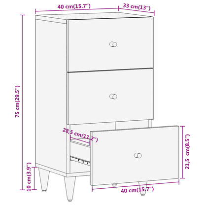 Armoire latérale 40x33x75 cm bois massif de manguier