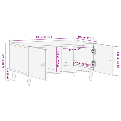 Table basse 80x50x40 cm bois de manguier massif