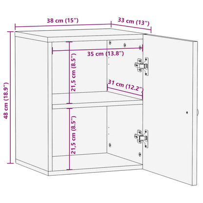 Armoire de salle de bain murale 38x33x48cm bois massif manguier