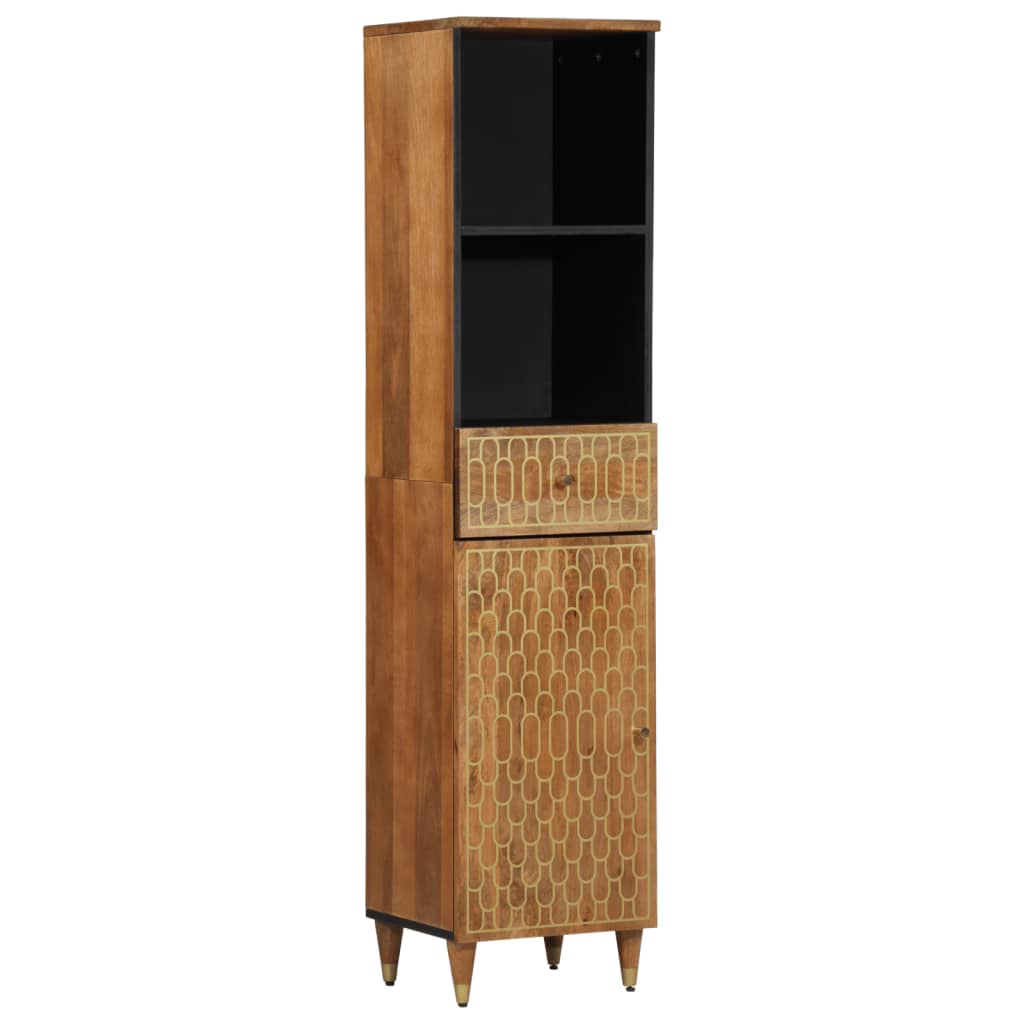 Armoire de salle de bain 38x33x160 cm bois massif de manguier