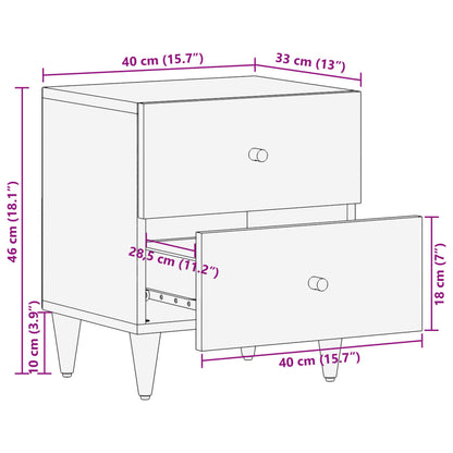 Table de chevet 40x33x46 cm Bois de manguier solide