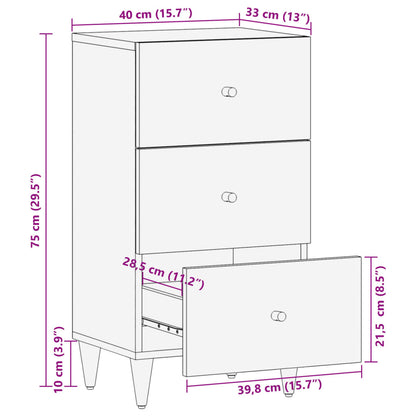 Armoire latérale 40x33x75 cm bois massif de manguier