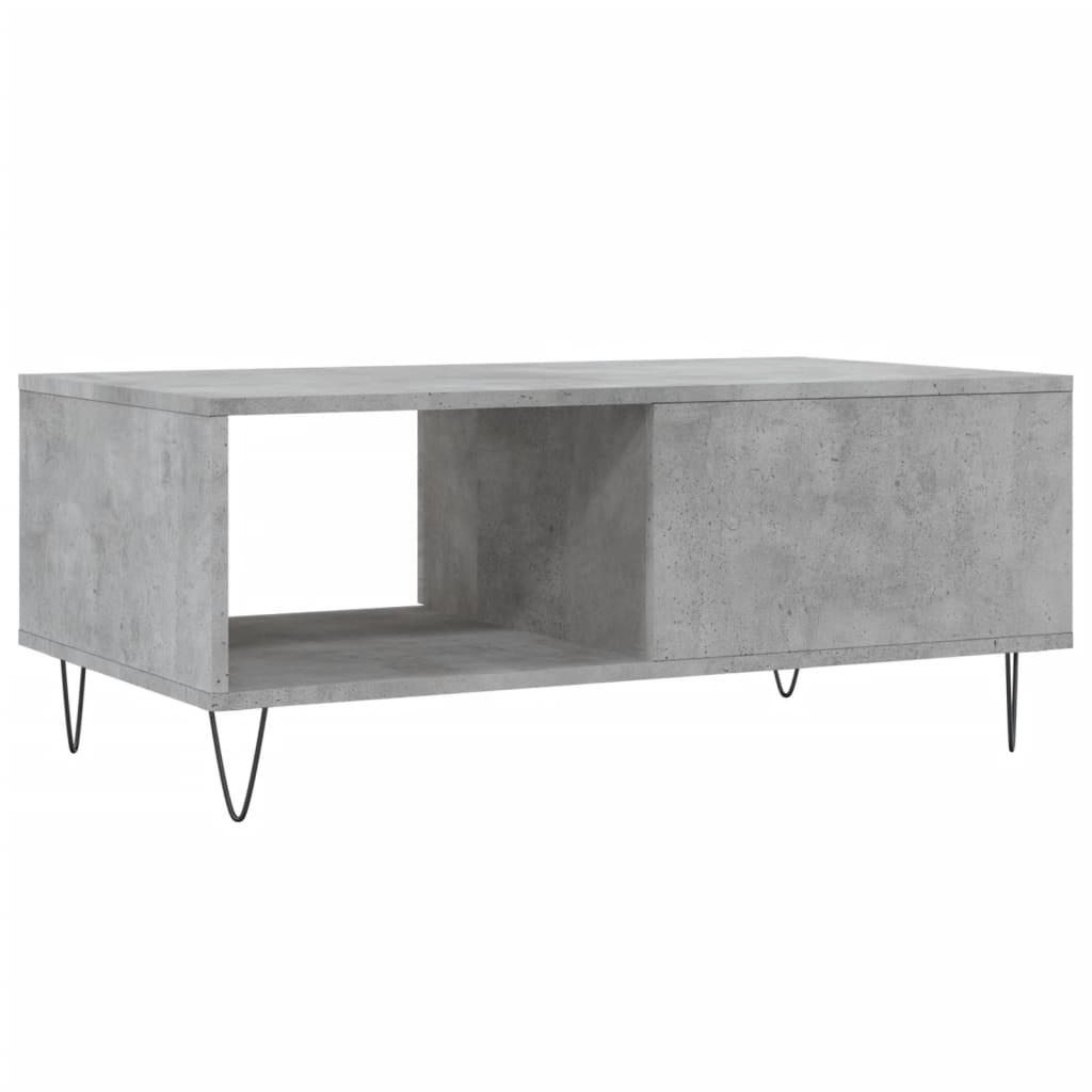 Table basse Gris béton 90x50x36,5 cm Bois d'ingénierie