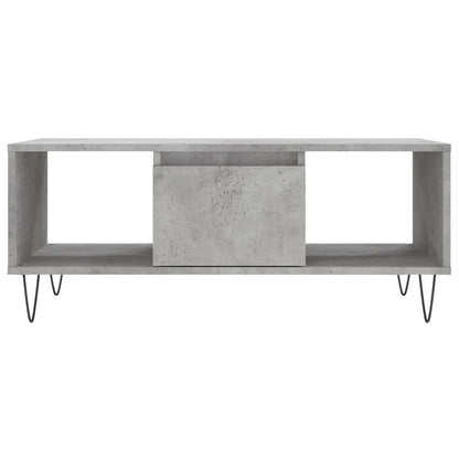 Table basse Gris béton 90x50x36,5 cm Bois d'ingénierie