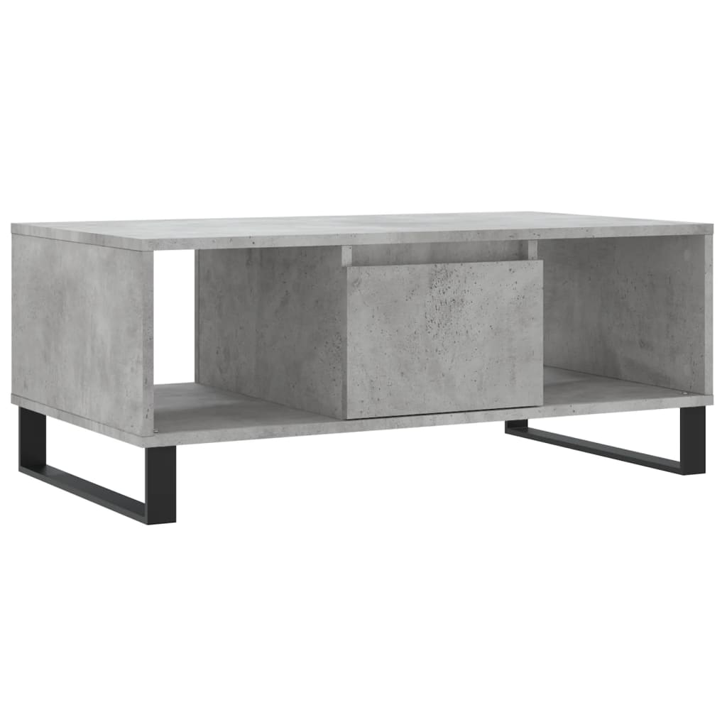 Table basse Gris béton 90x50x36,5 cm Bois d'ingénierie