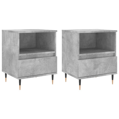 Tables de chevet 2 pcs gris béton 40x35x50 cm bois d’ingénierie