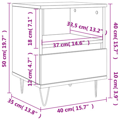 Table de chevet chêne sonoma 40x35x50 cm bois d’ingénierie