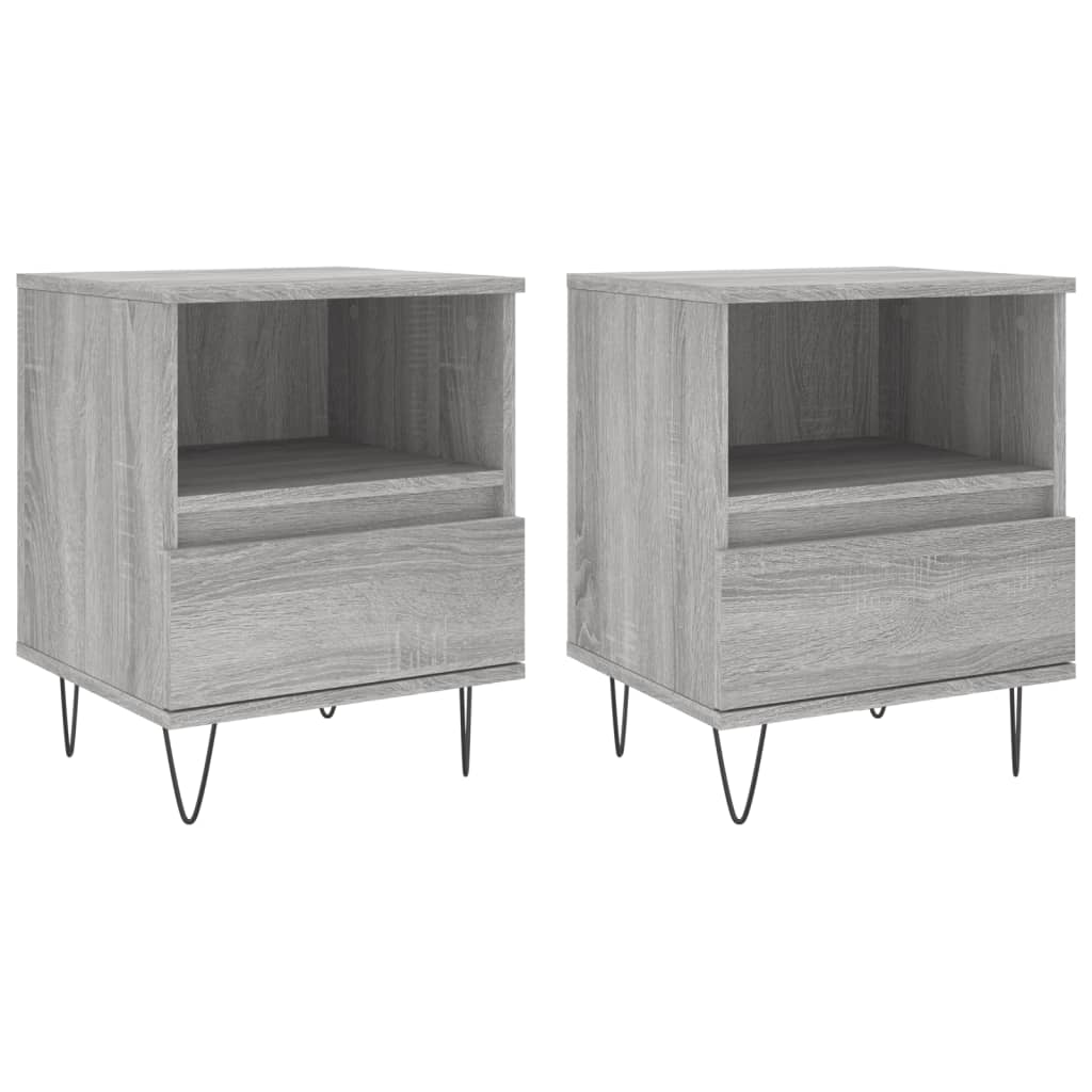 Tables de chevet 2 pcs sonoma gris 40x35x50 cm bois ingénierie