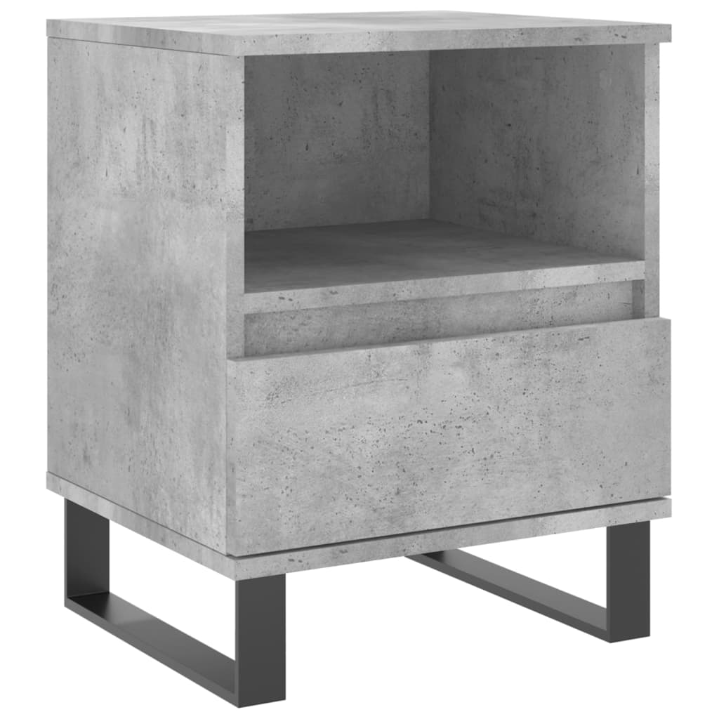 Table de chevet gris béton 40x35x50 cm bois d’ingénierie