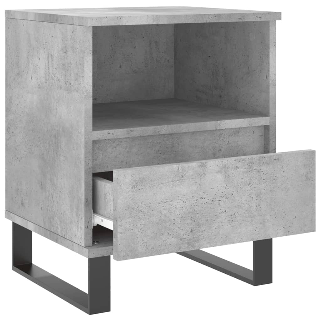 Table de chevet gris béton 40x35x50 cm bois d’ingénierie