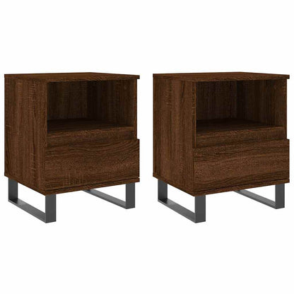 Tables de chevet 2 pcs chêne marron 40x35x50 cm bois ingénierie