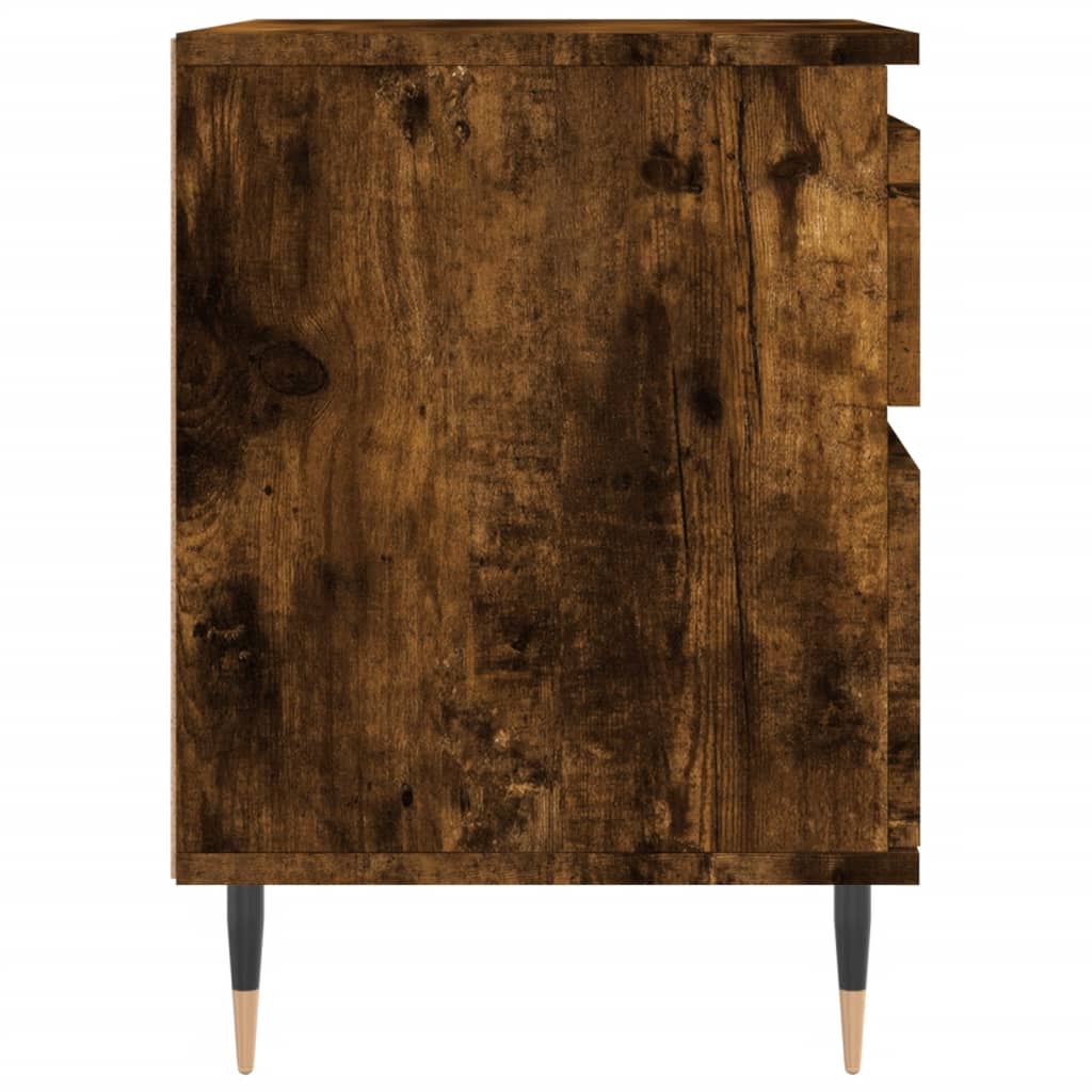 Table de chevet chêne fumé 40x35x50 cm bois d’ingénierie