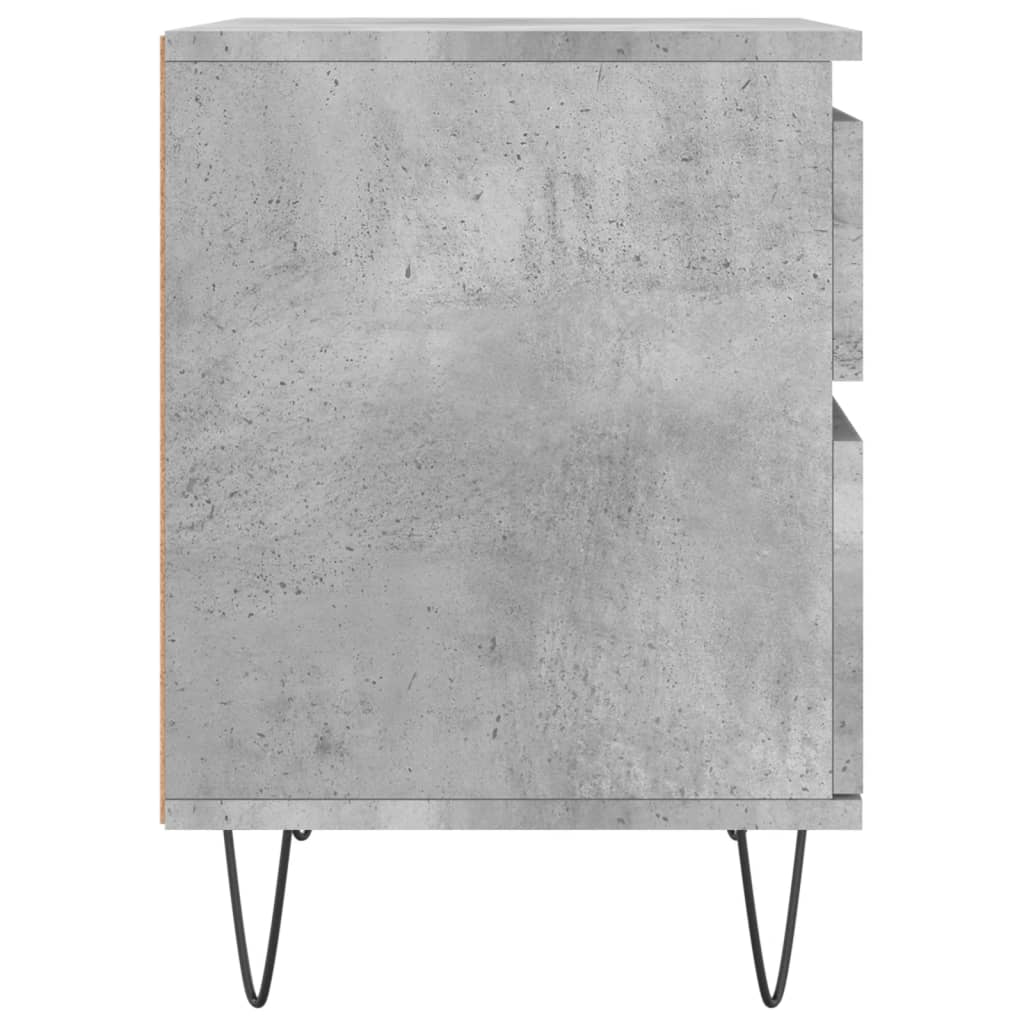 Table de chevet gris béton 40x35x50 cm bois d’ingénierie