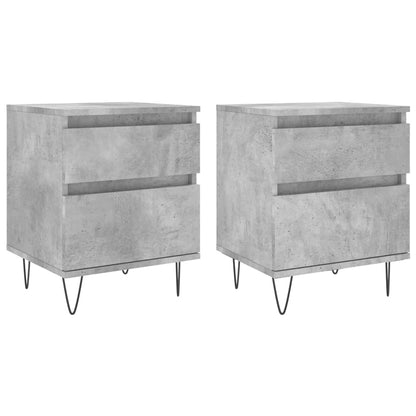 Tables de chevet 2 pcs gris béton 40x35x50 cm bois d’ingénierie