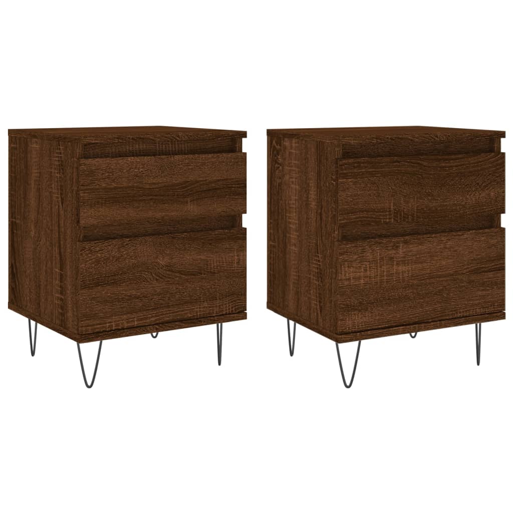 Tables de chevet 2 pcs chêne marron 40x35x50 cm bois ingénierie