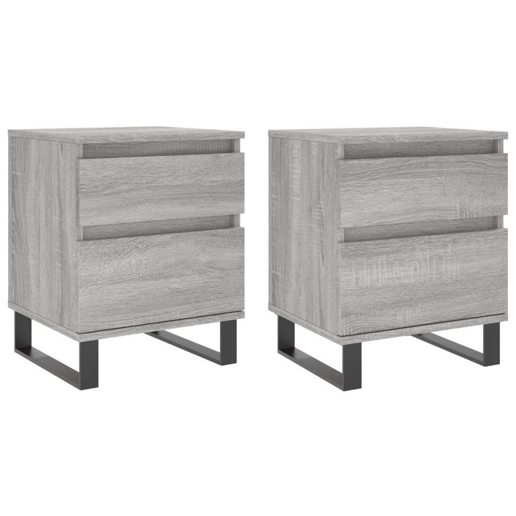 Tables de chevet 2 pcs sonoma gris 40x35x50 cm bois ingénierie