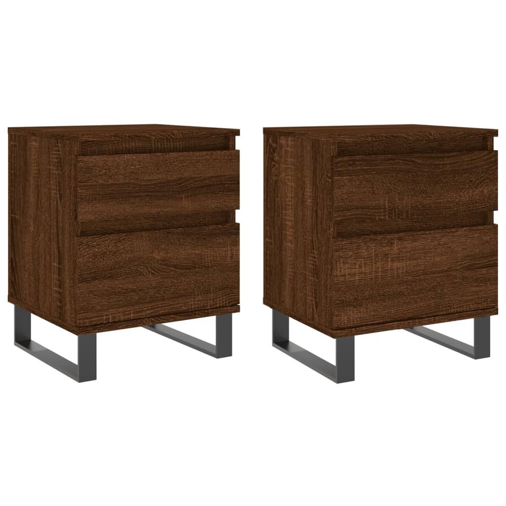 Tables de chevet 2 pcs chêne marron 40x35x50 cm bois ingénierie