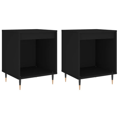 Tables de chevet 2 pcs noir 40x35x50 cm bois d’ingénierie